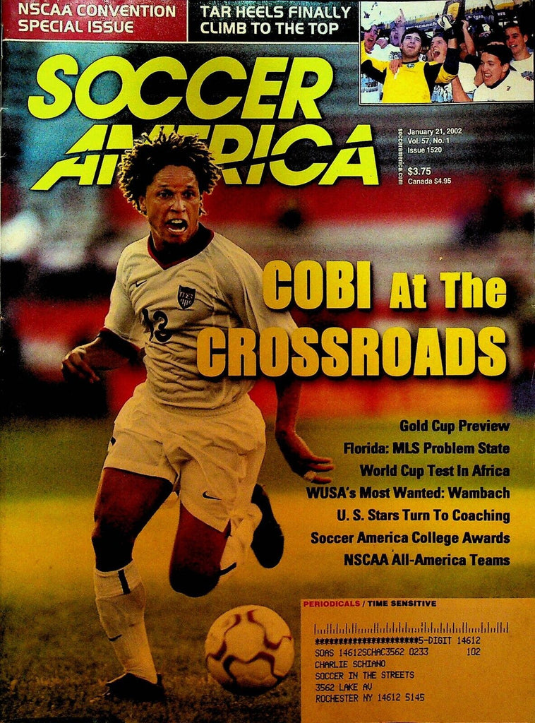 Soccer America Magazine January 21 2002 Cobi Jones Abby Wambach
