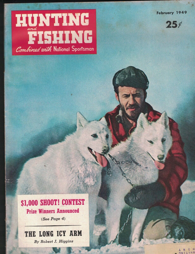 Hunting & Fishing Magazine February 1949 Alaskan Malemutes Cover