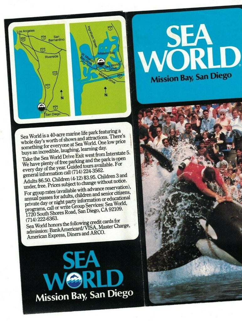 Sea World Mission Bay San Diego Brochure Shamu the Killer Whale 1978