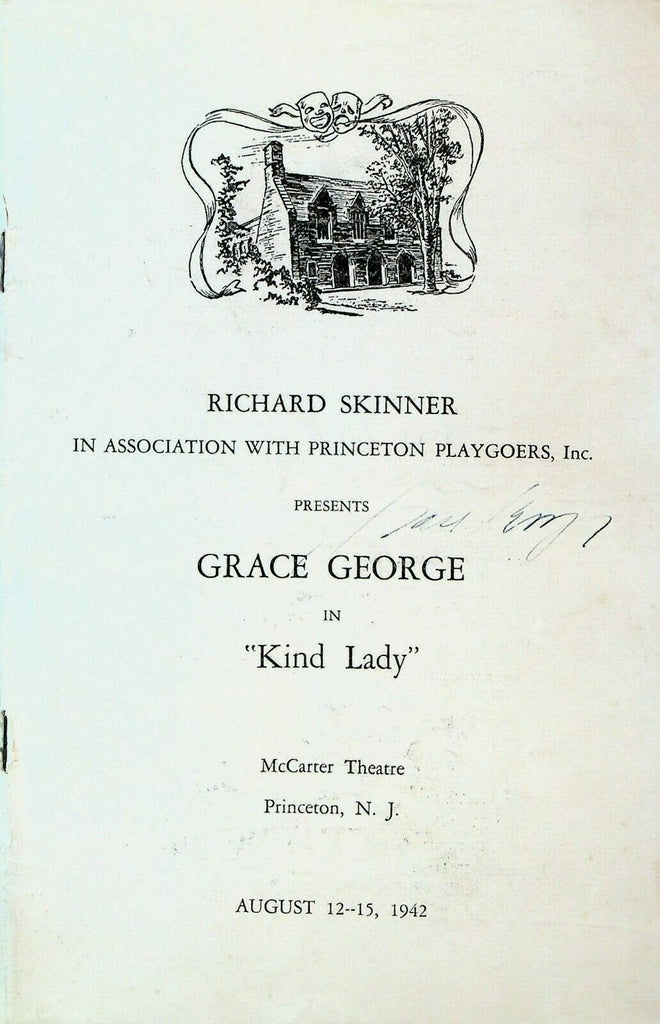 Kind Lady Program August 12 1942 Grace George Princeton Playgoers