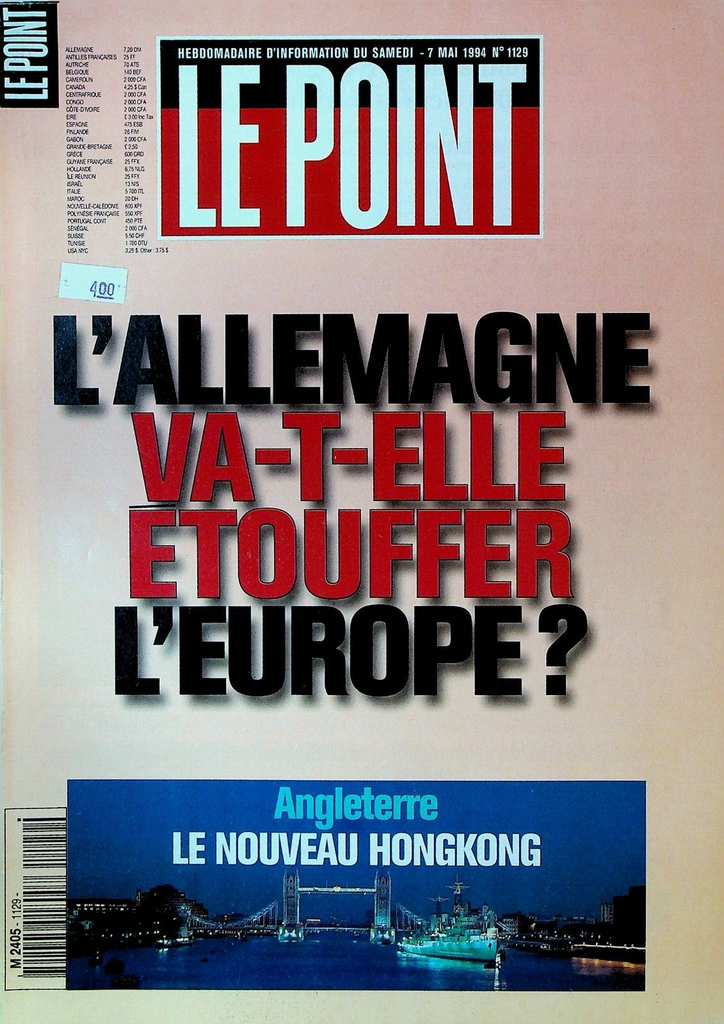 Le Point Magazine May 7 1994 #1129Hubert Haenel F1 South Africa Cannes