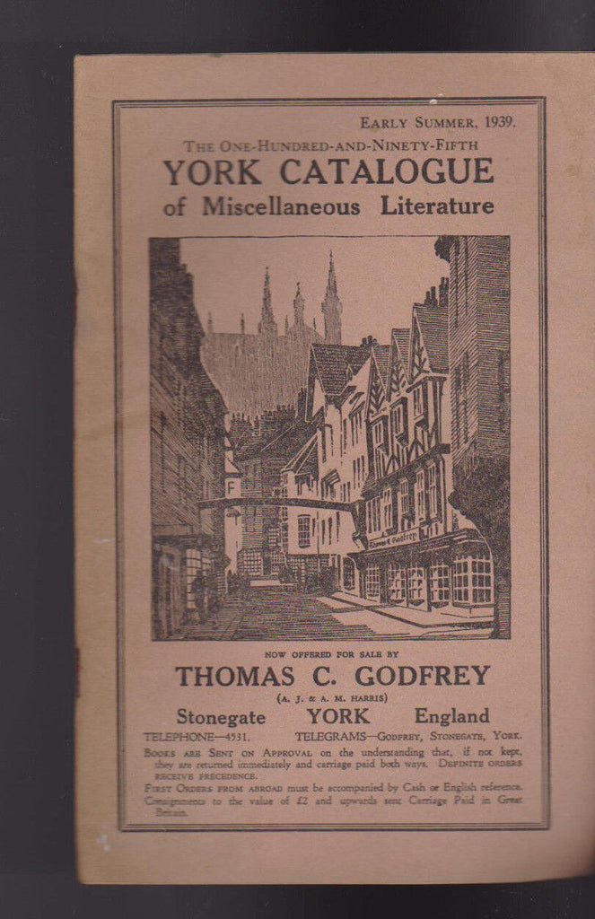 Thomas C Godfrey York Catalog #135 Early Summer 1939 Miscellaneous Literature