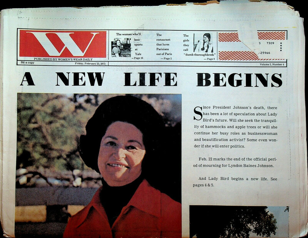 W Magazine February 23 1973 Lady Bird Johnson James Beard Fashion