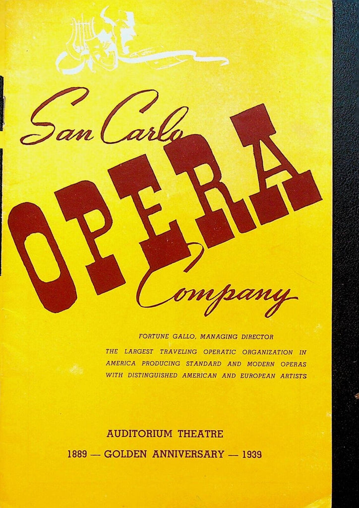 Martha Program San Carlo Opera Company October 14 1939 Chicago