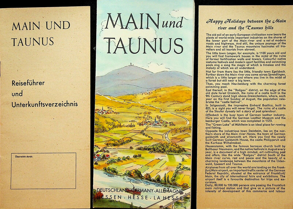 Main und Taunus Hessen Germany Travel Brochure 1955