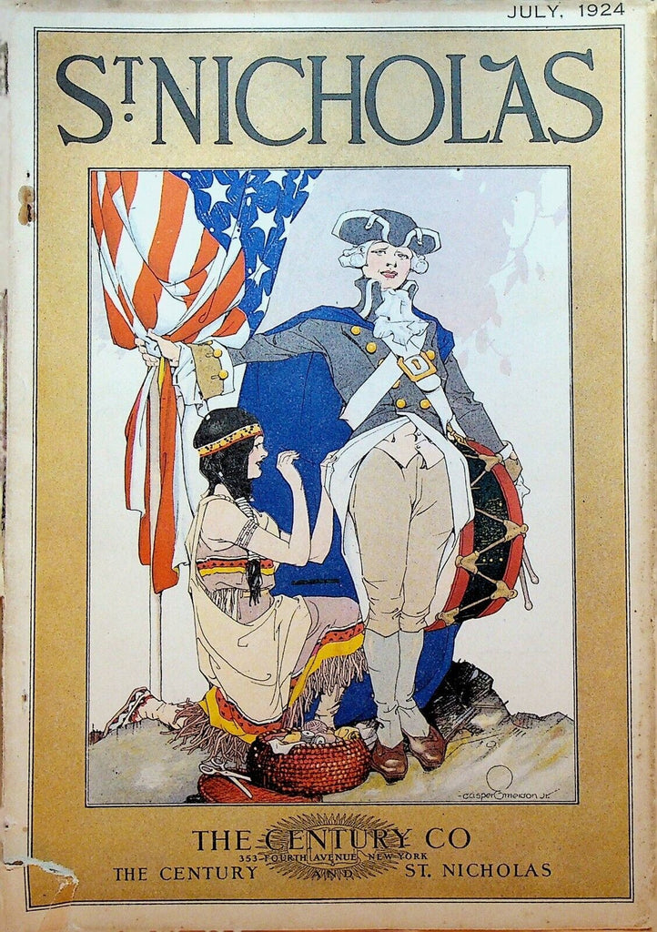 St Nicholas Magazine July 1924 AA Milne Patriotic Flag Cover Junior Red Cross