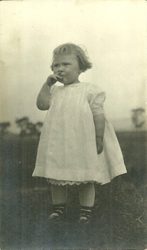Cute Little Girl With Page-Boy Haircut & White Dress RPPC Unused Postcard