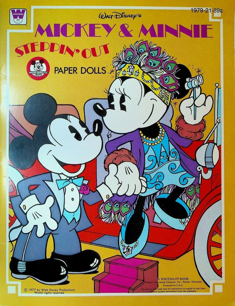 Mickey & Minnie Mouse Steppin' Out Paper Dolls Unused Walt Disney Whitman 1977