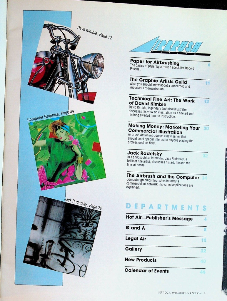 Airbrush Action Magazine September 1985 Jack Radetsky David Kimble