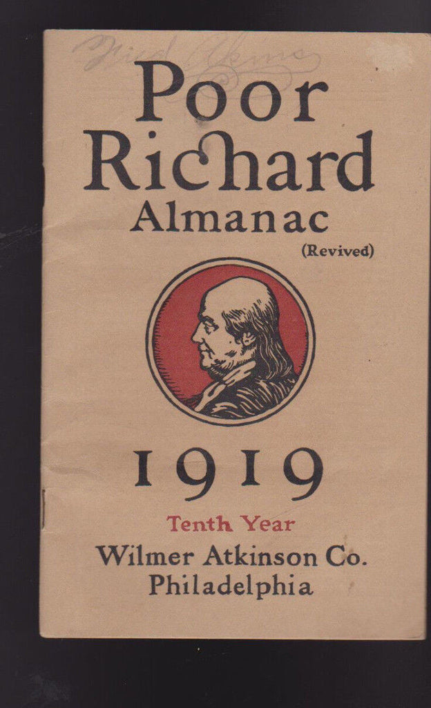 Poor Richard's Almanac Revived 1919 10th Year Wilmer Atkinson Co