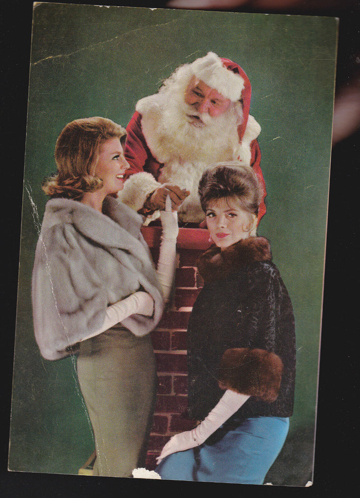 Santa Claus 1950s ad card- Projansky Furs (Rochester NY)