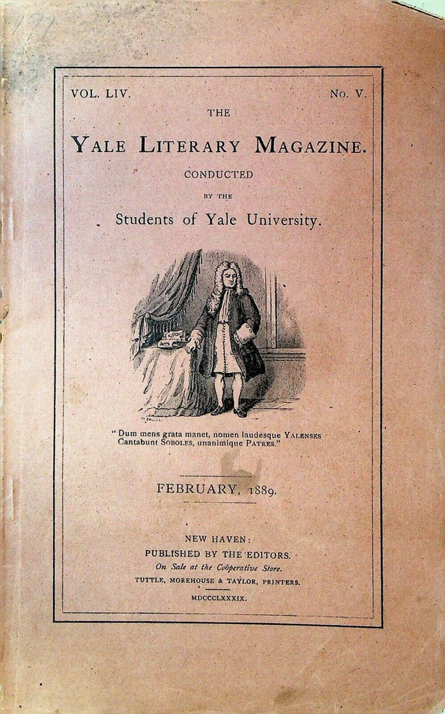 Yale Literary Magazine February 1889 Lewis Sheldon Welch William H Beckford