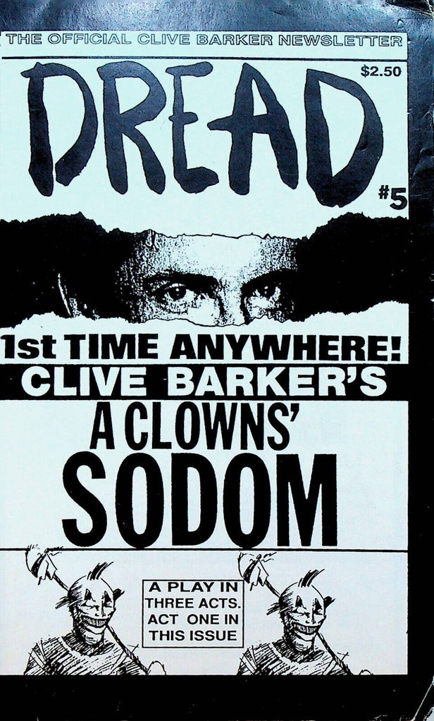 Dread Official Clive Barker Newsletter #5 1992 A Clowns' Sodom