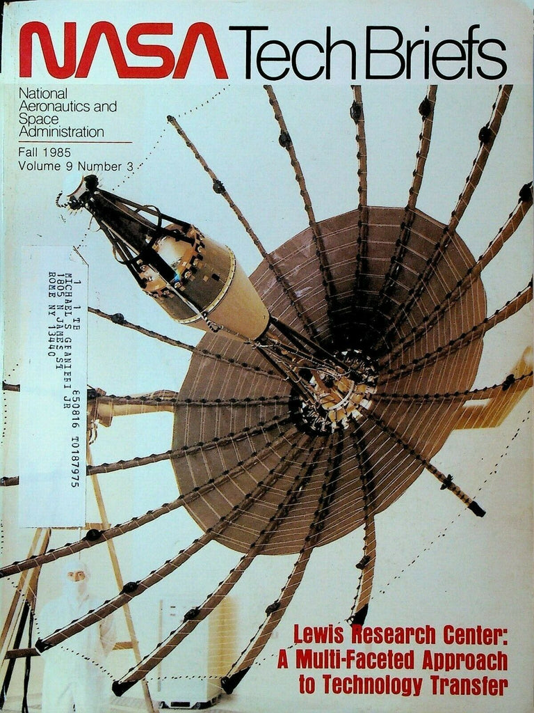 NASA Tech Briefs Fall 1985 Lewis Research Center Jupiter Galileo Mission