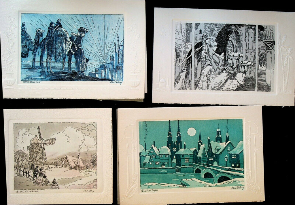 Christmas Card Lot of 7 Unused Steel Etchings Three Wise Men Cathedral