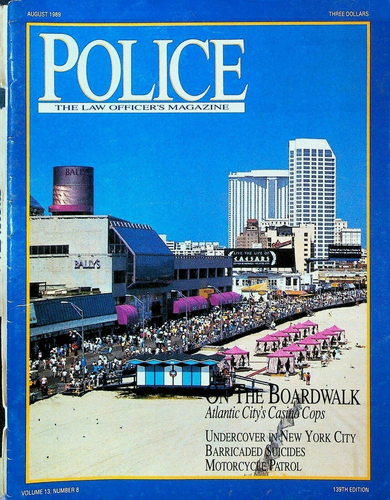 Police Law Officer's Magazine August 1989 Atlantic City Casino Cops Linda Brown