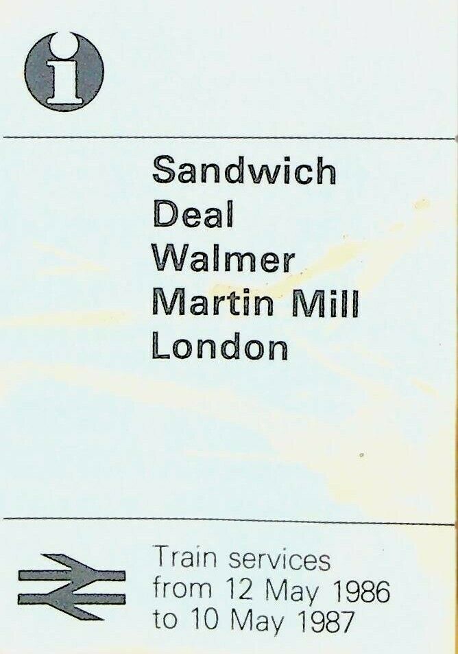 Intercity Train Service Schedule Sandwich Deal Walmer London May 12 1986
