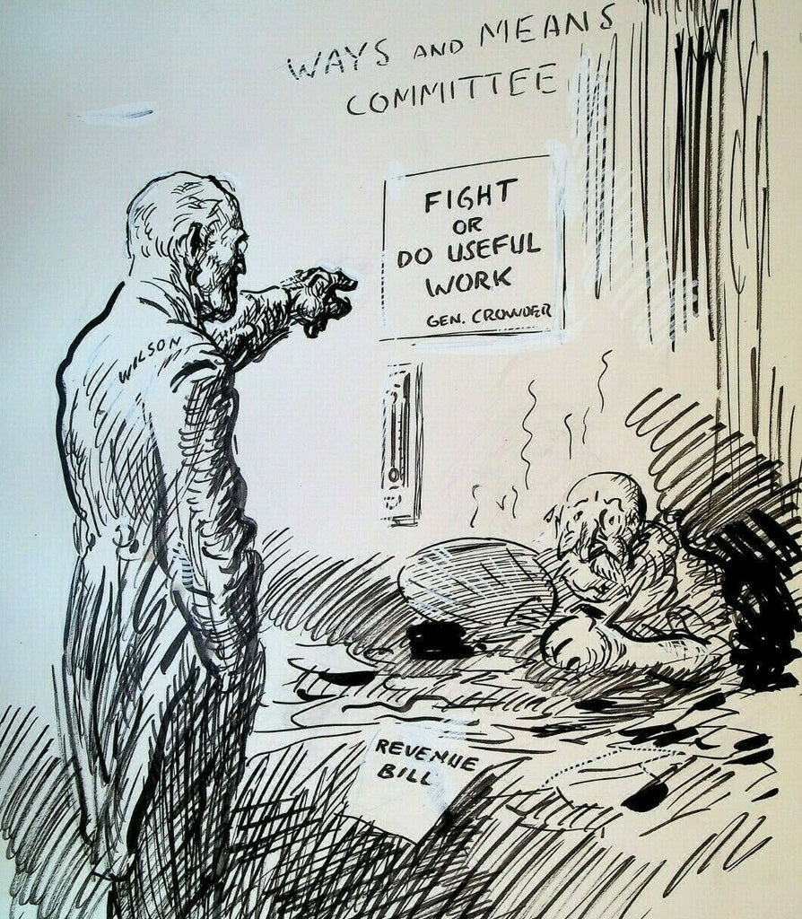 Oscar Cesare Original Art 1918 WWI Woodrow Wilson Selective Service Conscription