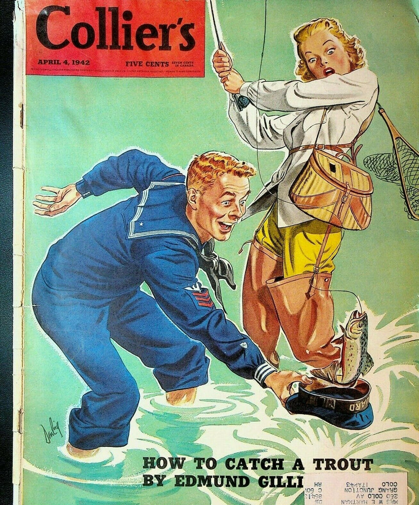 Collier's Magazine April 4 1942 Agatha Christie Pearl S Buck World War II Trout