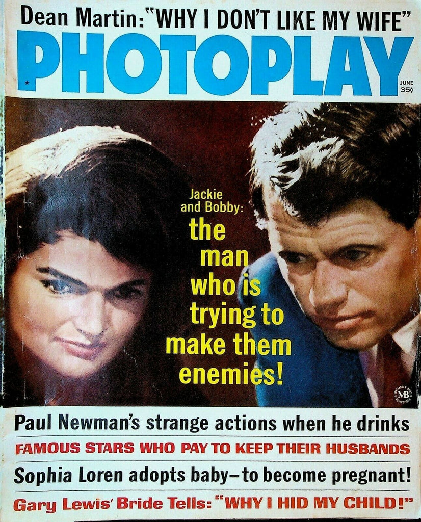 Photoplay Magazine June 1967 Jackie Kennedy RFK Sophia Loren Paul Newman