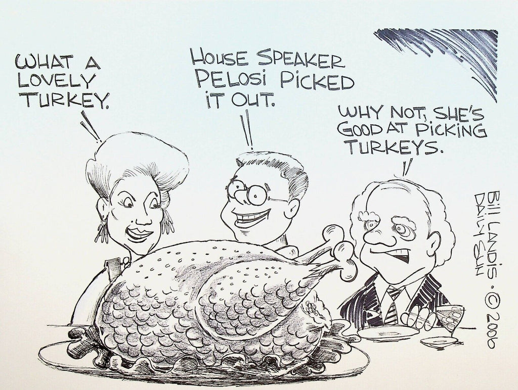 Bill Landis Original Cartoon Art The Villages Daily Sun 2006 Nancy Pelosi