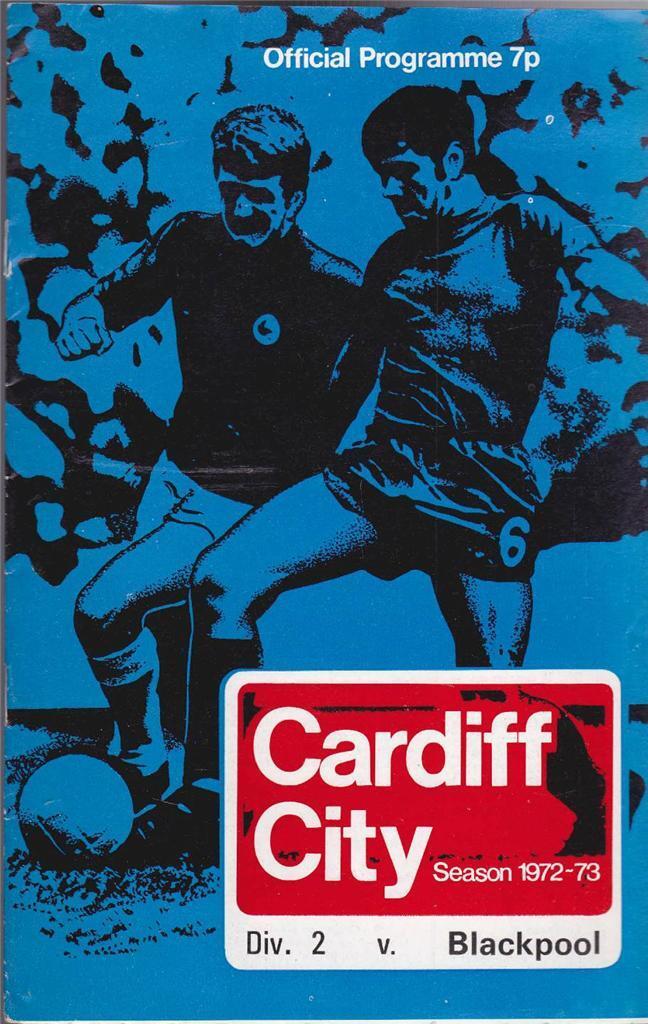 Cardiff City v Blackpool Official Programme August 1972 Football Soccer