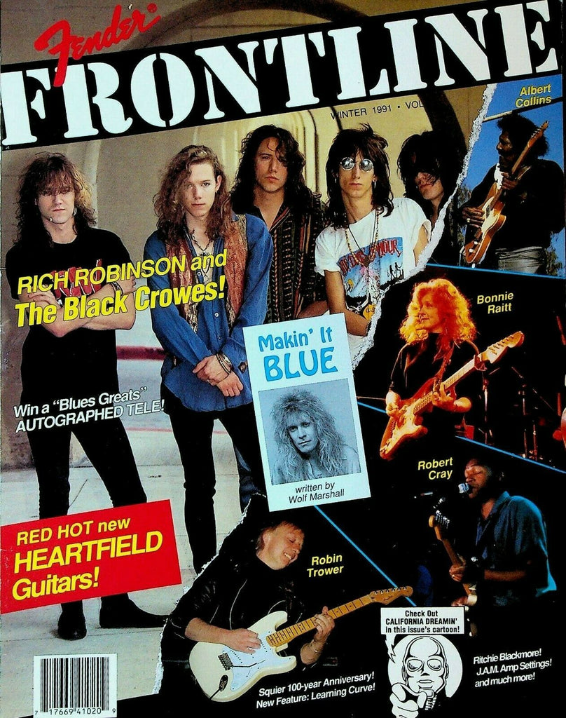 Fender Guitar Frontline Magazine #6 Winter 1991 Black Crowes Bonnie Raitt