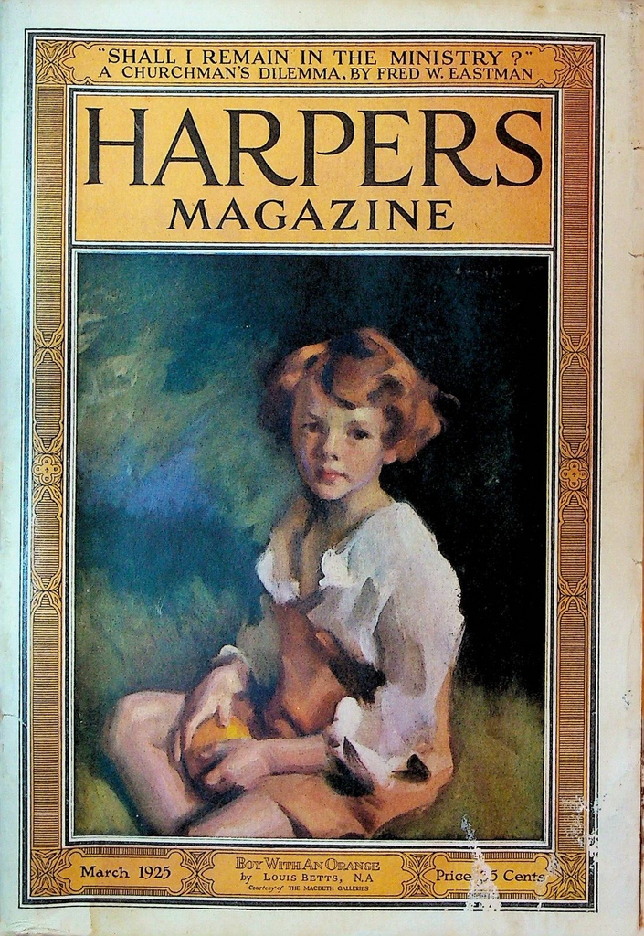 Harper's Magazine March 1925 Louis Betts GK Chesterton Walter Lippmann