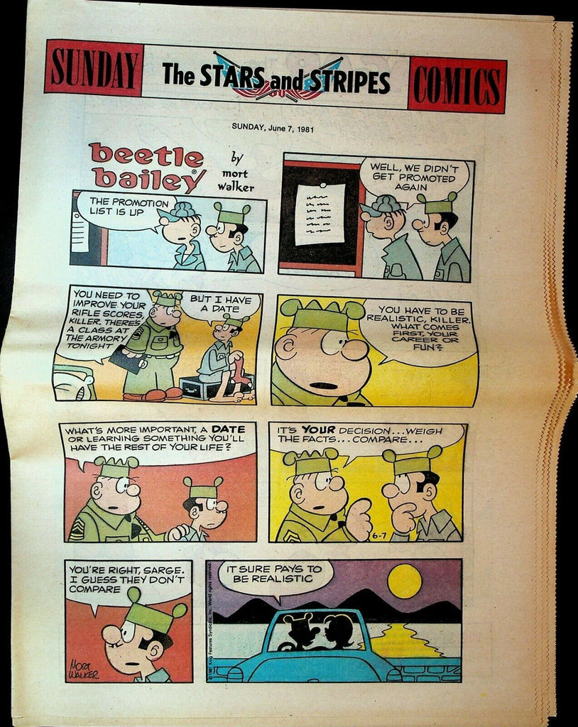 Stars & Stripes Sunday Comics Section June 7 1981 Amazing Spider-Man