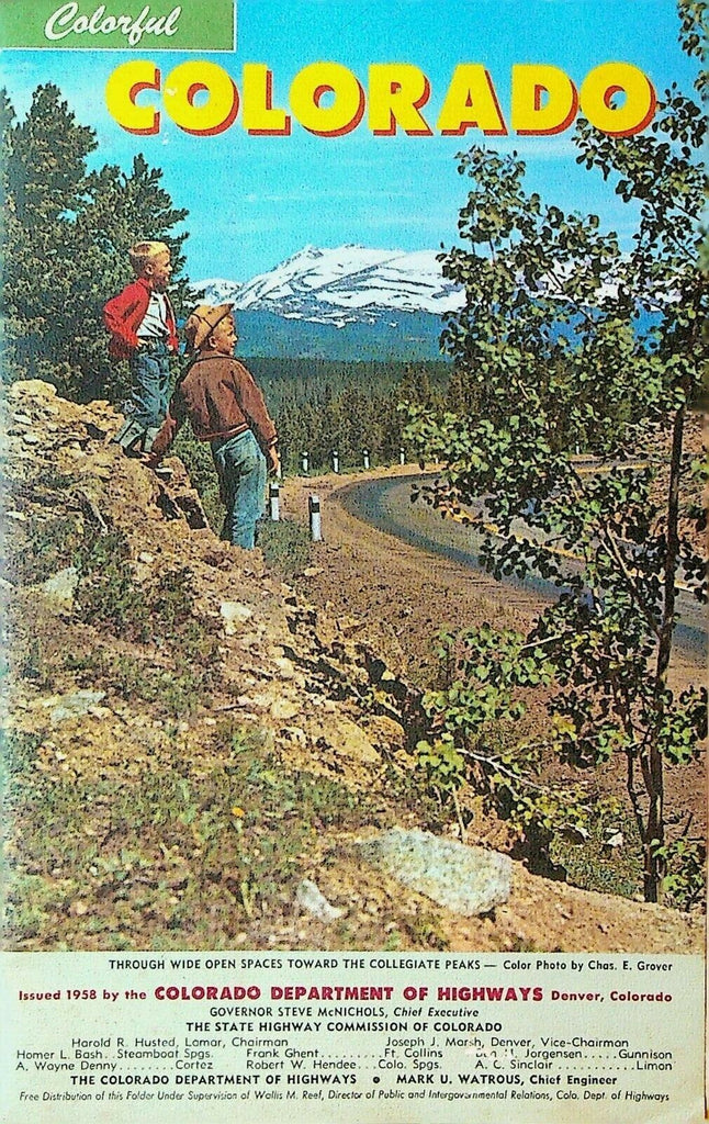 Colorful Colorado Department of Highways Official Map 1958