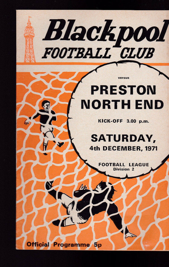 Blackpool Football Club v Preston North End Official Programme December 4 1971
