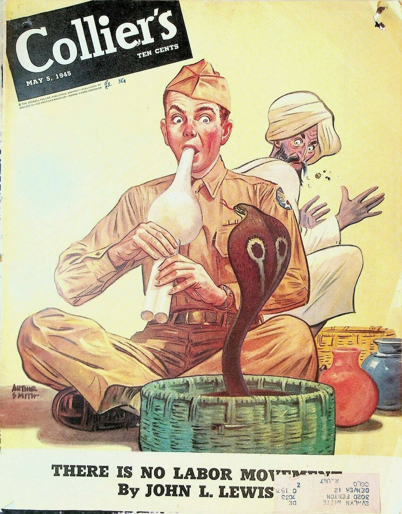 Collier's Magazine May 5 1945 Yvonne de Carlo Indian Fakir Cobra New Orleans