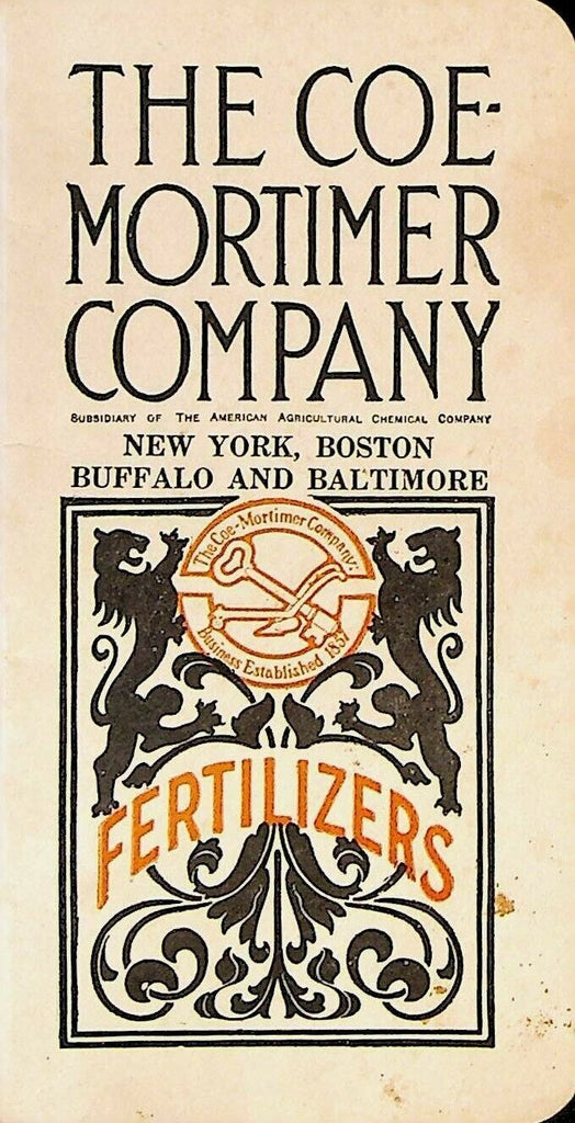 Coe Mortimer Company Fertilizers Memo Book 1923 American Agricultural Chemical