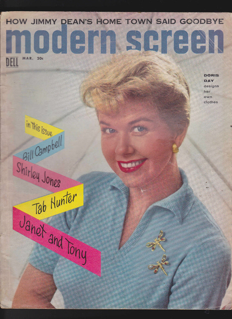 Modern Screen Magazine March 1956 Shirley Jones Doris Day Tab Hunter