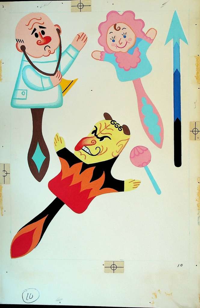 The Famous Punch & Judy Show Activity Book Original Art Doctor Baby Devil 1967