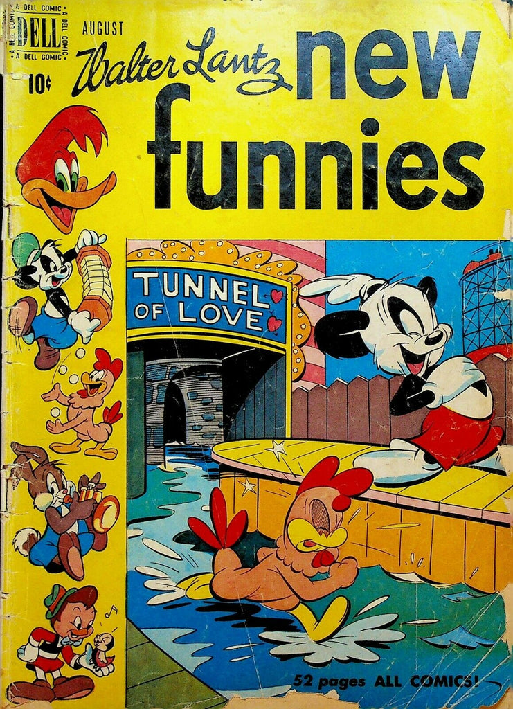 New Funnies 162 Dell Comics 1950 Woody Woodpecker Andy Panda Tunnel of Love