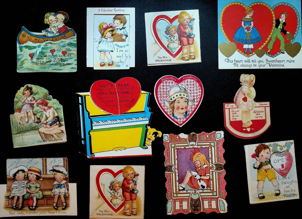 Valentine's Day Cards Vintage Collection of 37 1920s Children
