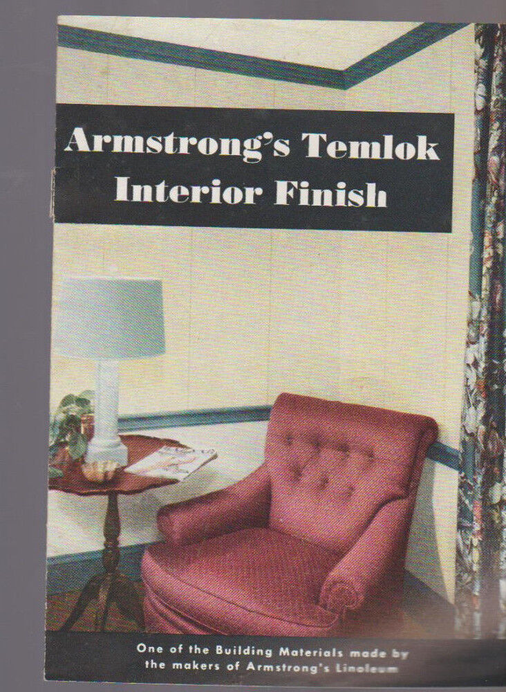 Armstrong's Temlok Interior Finish Booklet 1949 Armstrong Cork Co Lancaster Pa