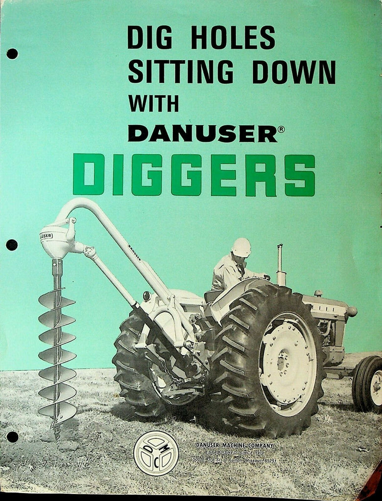 Danuser Diggers Brochure Dig Holes Sitting Down 1970s Fulton Missouri
