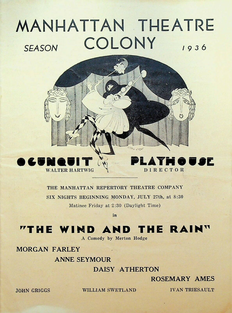 The Wind & The Rain July 31 1936 Play Program Daisy Atherton Anne Seymour