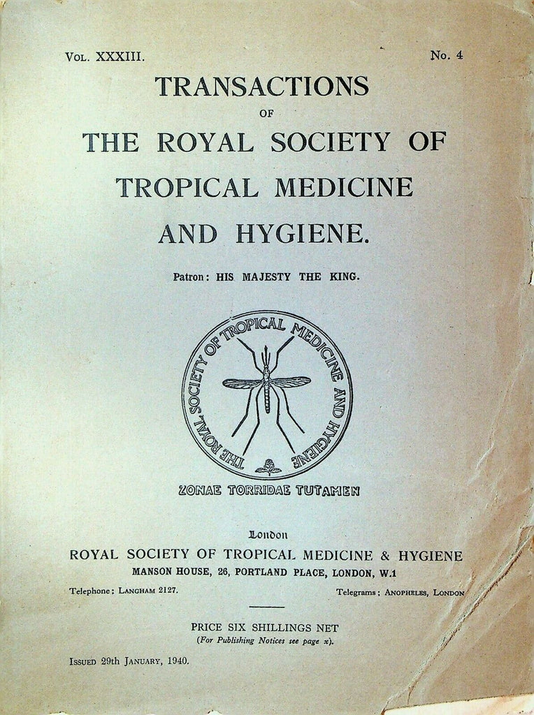 Royal Society of Tropical Medicine & Hygiene January 1940 Tuberculosis Uganda