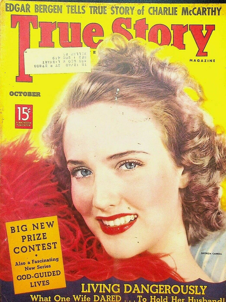 True Story Magazine October 1938 Georgia Carroll Edgar Bergen Charlie McCarthy