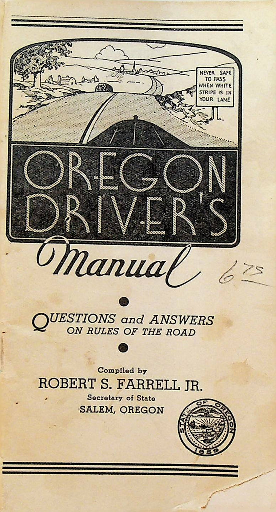 Oregon Driver's Manual 1946 Car Automobile Great Reference