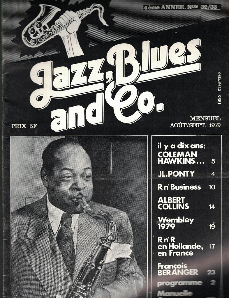 Jazz Blues & Co Magazine August 1979 Coleman Hawkins, Albert Collins