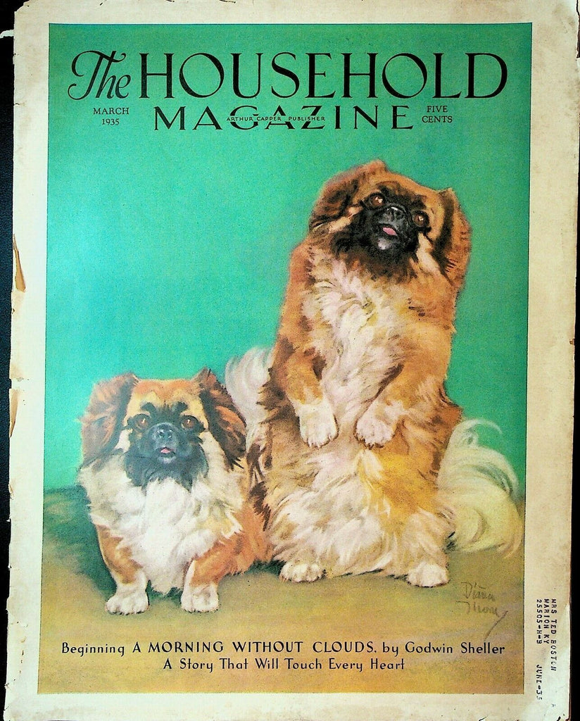 Household Magazine March 1935 Diana Thorne Dog Cover Godwin Sheller