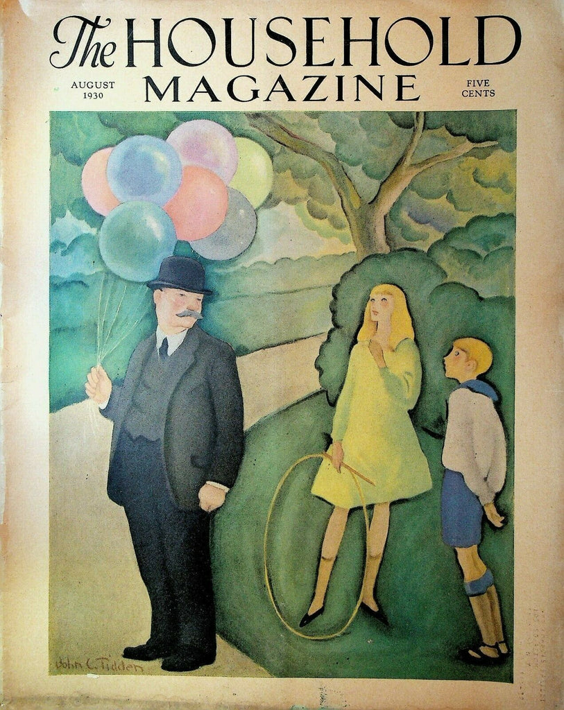 The Household August 1930 John C Tidden Balloon Vendor Camel Art Deco Ad