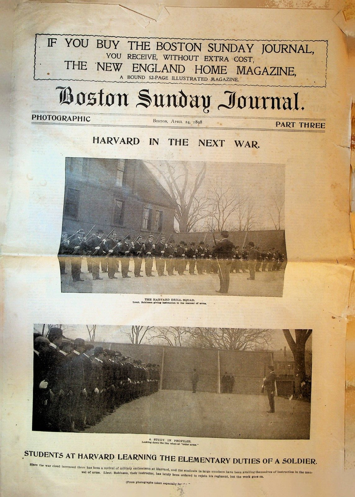 Boston Sunday Journal April 24 1898 Harvard US Navy