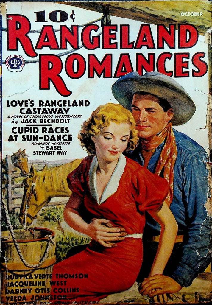 Rangeland Romances October 1938 Jack Bechdolt Jacqueline West Velda Johnston