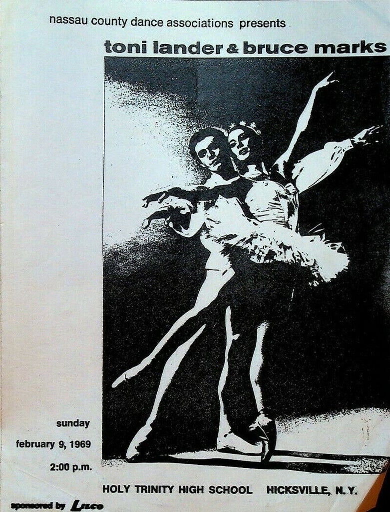 Toni Lander Bruce Marks Ballet Program February 9 1969 Nassau County Dance Assoc
