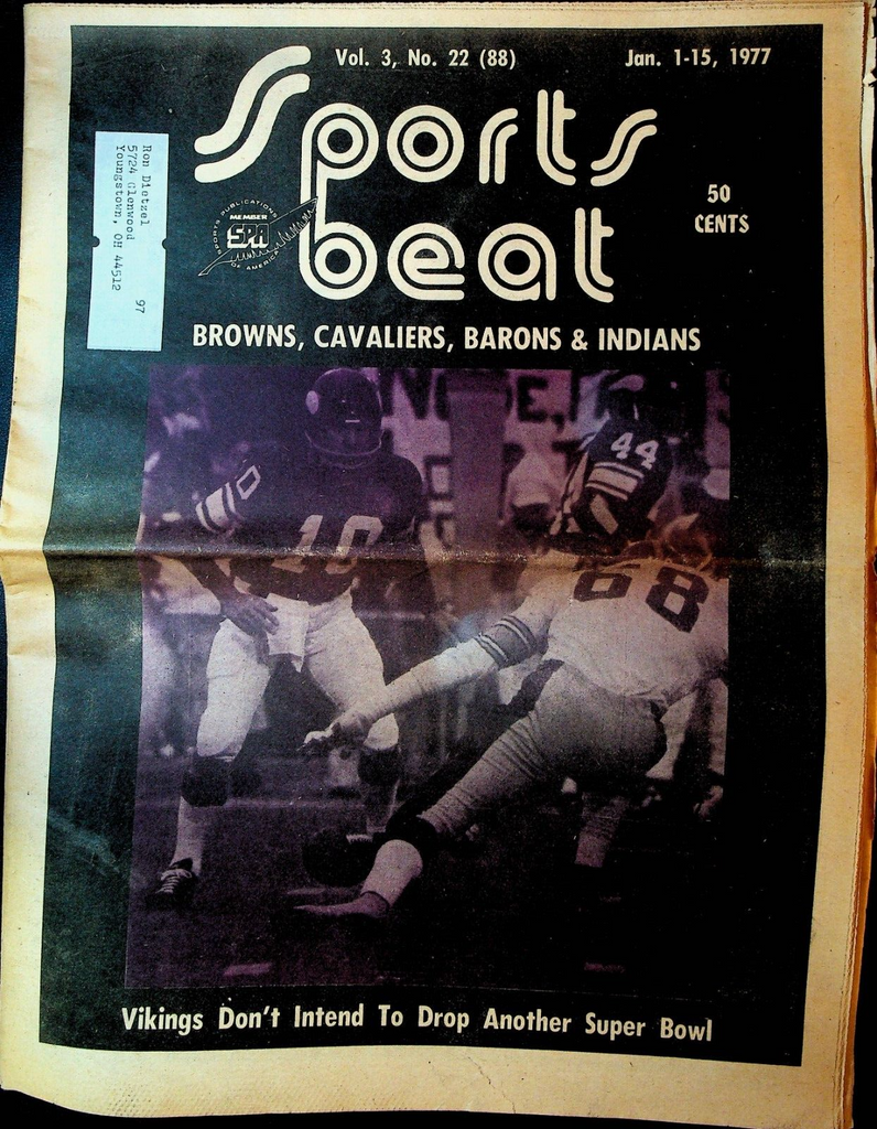 Sports Beat Magazine January 1 1977 Minnesota Vikings Super Bowl
